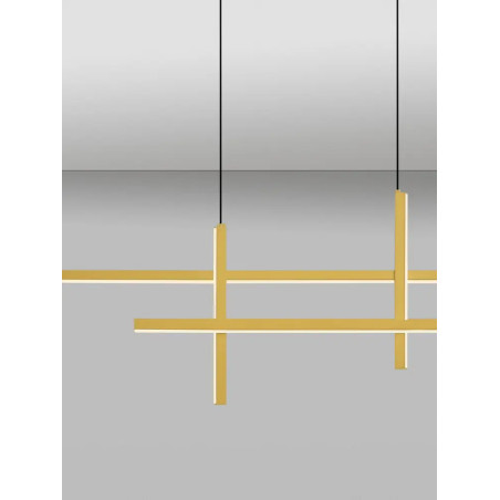 Lampa wisząca nowoczesna ze ściemniaczem triac Gragna LED 3200K 120cm złoto-czarna