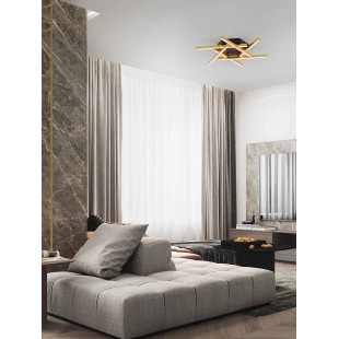 Plafon nowoczesny ze ściemniaczem triac Gragna LED 3200K 60cm złoto-czarny
