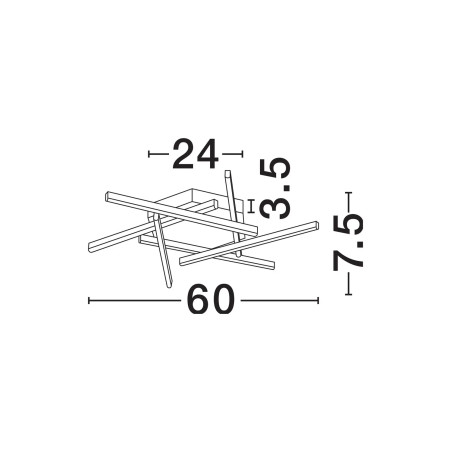 Plafon nowoczesny ze ściemniaczem triac Gragna LED 3200K 60cm złoto-czarny
