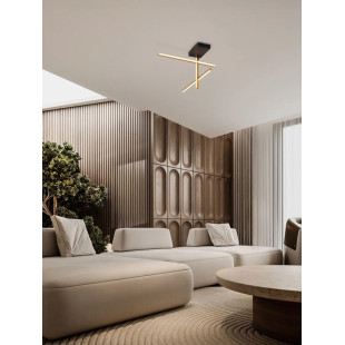 Plafon nowoczesny ze ściemniaczem triac Gragna LED 3200K 51cm złoto-czarny