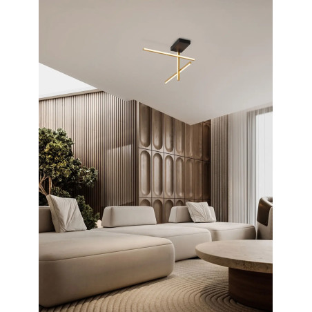Plafon nowoczesny ze ściemniaczem triac Gragna LED 3200K 51cm złoto-czarny