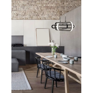 Lampa wisząca nowoczesna ze ściemniaczem Civago 64cm LED 3000K czarna