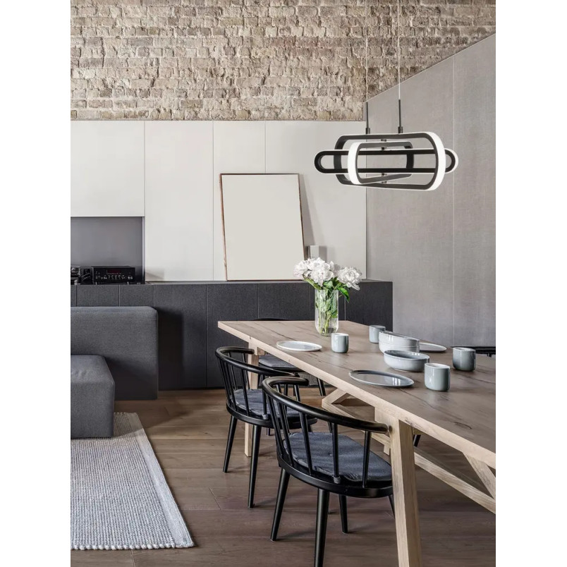 Lampa wisząca nowoczesna ze ściemniaczem Civago 64cm LED 3000K czarna