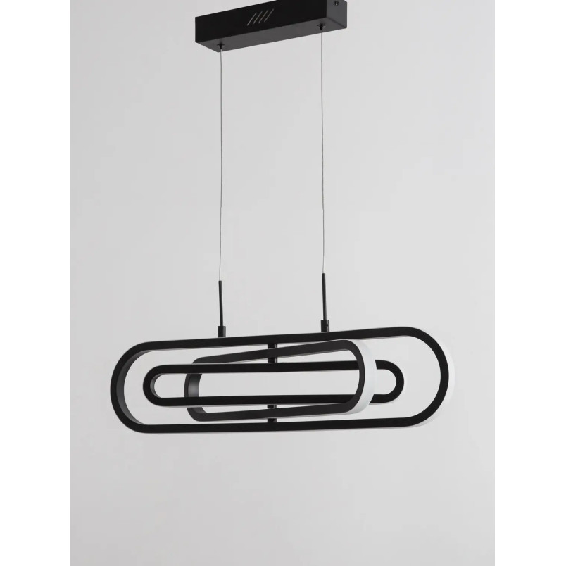 Lampa wisząca nowoczesna ze ściemniaczem Civago 64cm LED 3000K czarna