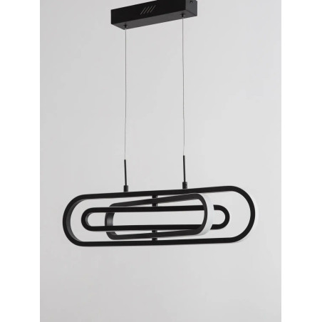 Lampa wisząca nowoczesna ze ściemniaczem Civago 64cm LED 3000K czarna