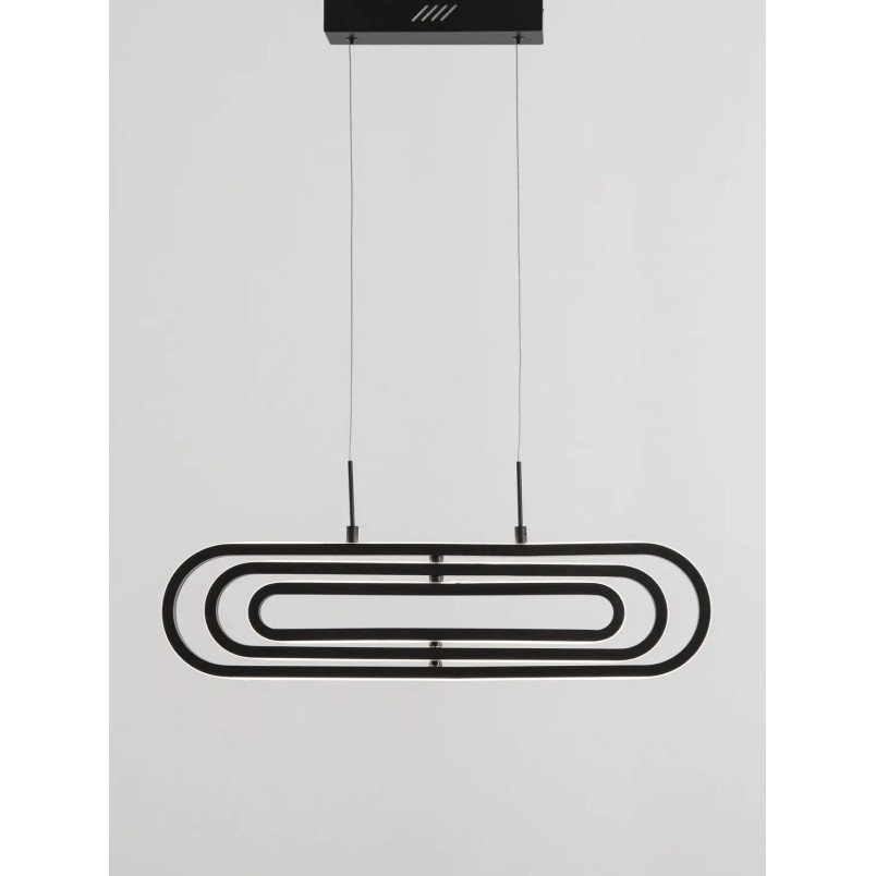 Lampa wisząca nowoczesna ze ściemniaczem Civago 64cm LED 3000K czarna