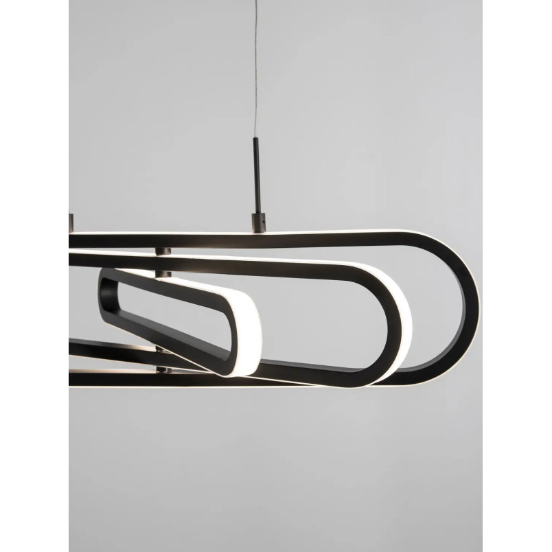 Lampa wisząca nowoczesna ze ściemniaczem Civago 64cm LED 3000K czarna