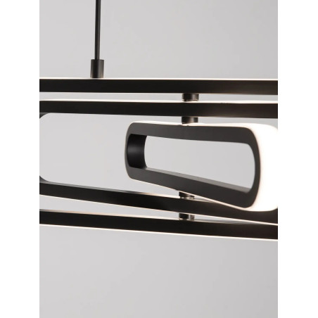 Lampa wisząca nowoczesna ze ściemniaczem Civago 64cm LED 3000K czarna