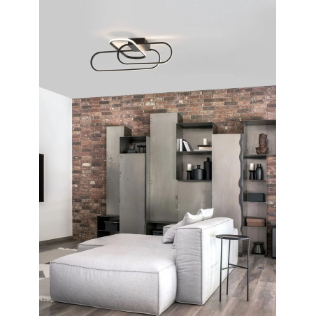 Plafon nowoczesny ze ściemniaczem triac Civago 66cm LED 3000K IP20 czarny