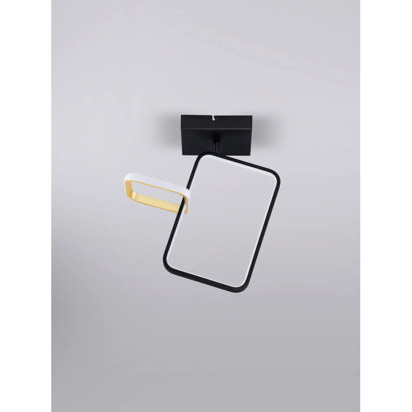 Plafon nowoczesny ze ściemniaczem triac Chorro 35cm LED 3200K czarno-złoty