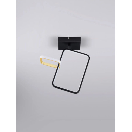 Plafon nowoczesny ze ściemniaczem triac Chorro 35cm LED 3200K czarno-złoty