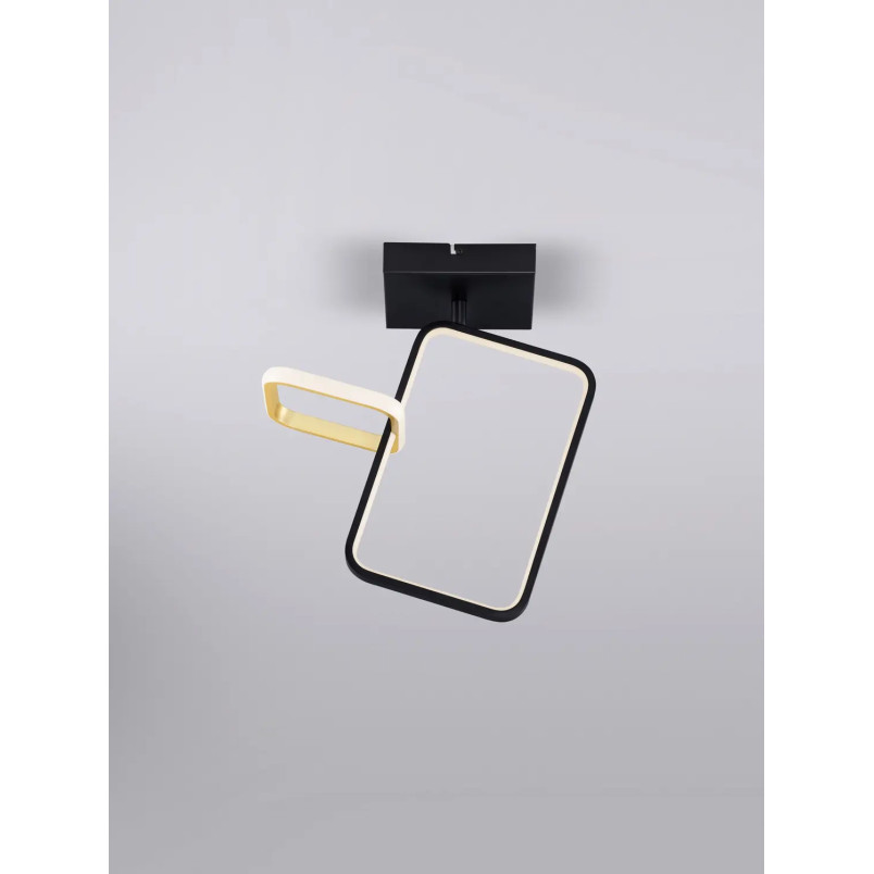 Plafon nowoczesny ze ściemniaczem triac Chorro 35cm LED 3200K czarno-złoty