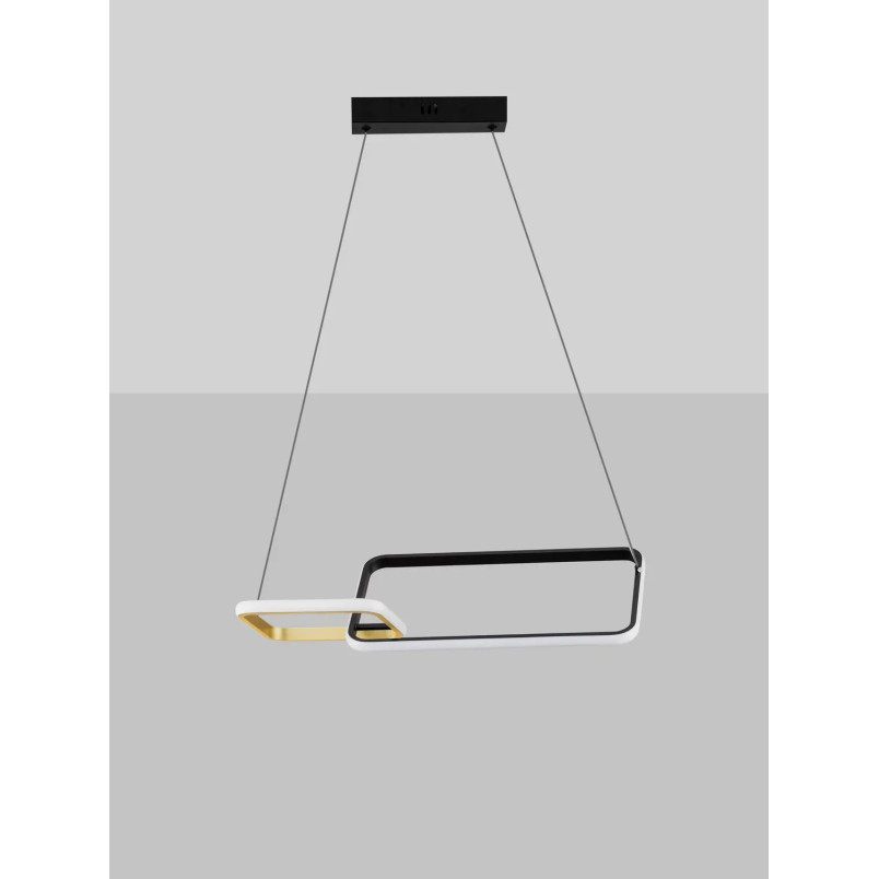 Lampa wisząca nowoczesna ze ściemniaczem triac Chorro 54cm LED 3200K czarno-złota