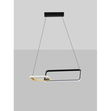 Lampa wisząca nowoczesna ze ściemniaczem triac Chorro 54cm LED 3200K czarno-złota