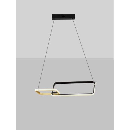 Lampa wisząca nowoczesna ze ściemniaczem triac Chorro 54cm LED 3200K czarno-złota