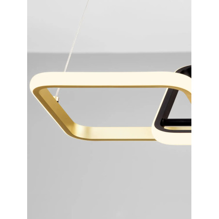 Lampa wisząca nowoczesna ze ściemniaczem triac Chorro 54cm LED 3200K czarno-złota