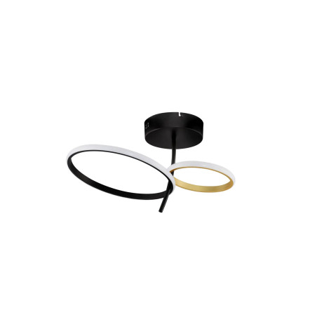 Plafon nowoczesny - 2 okręgi ze ściemniaczem triac Chorro 51cm LED 3200K czarno-złoty