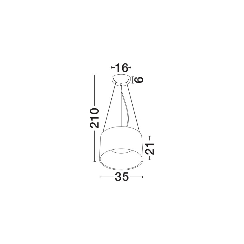 Lampa wisząca metalowa modern Eglio 35cm LED 3000K czarna