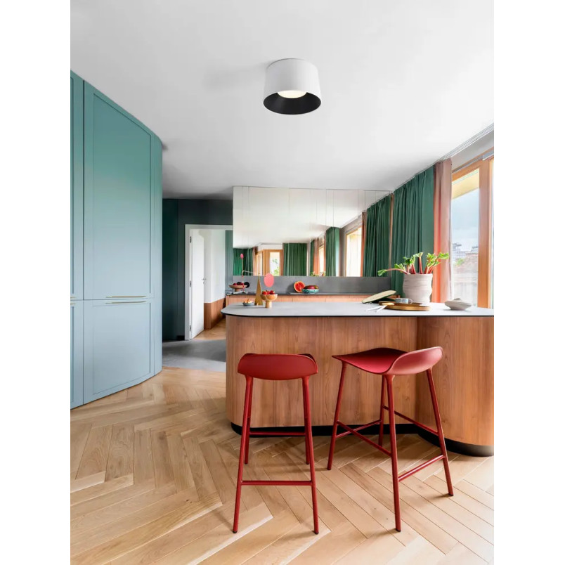 Plafon okrągły modern Eglio 50cm LED 3000K biało-czarny