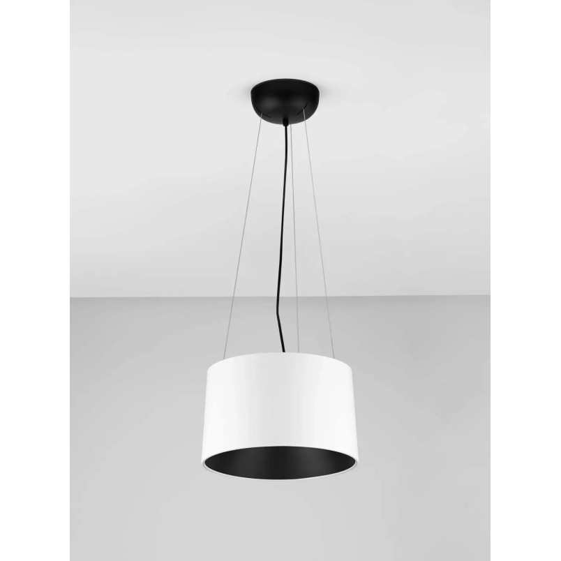 Lampa wisząca metalowa modern Eglio 35cm LED 3000K biało-czarna