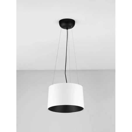 Lampa wisząca metalowa modern Eglio 35cm LED 3000K biało-czarna