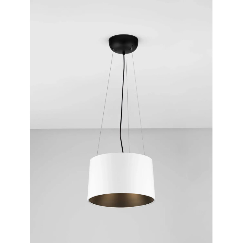 Lampa wisząca metalowa modern Eglio 35cm LED 3000K biało-czarna