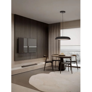 Lampa wisząca minimalistyczna z płaskim kloszem Fossa 60cm triac LED 3000K czarna