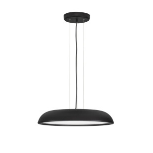 Lampa wisząca minimalistyczna z płaskim kloszem Fossa 60cm triac LED 3000K czarna
