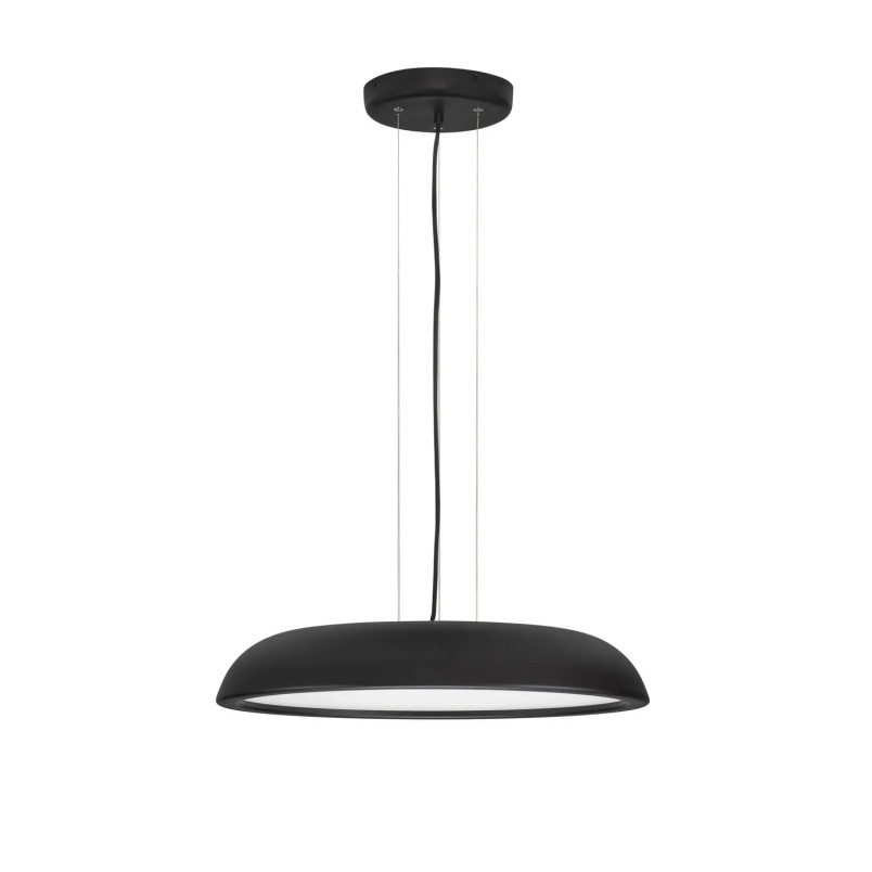 Lampa wisząca minimalistyczna z płaskim kloszem Fossa 60cm triac LED 3000K czarna