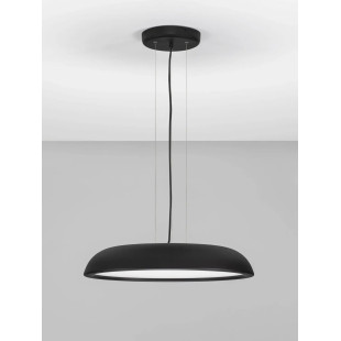 Lampa wisząca minimalistyczna z płaskim kloszem Fossa 60cm triac LED 3000K czarna
