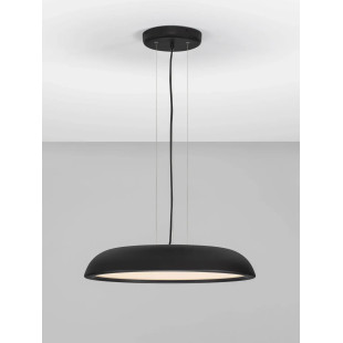 Lampa wisząca minimalistyczna z płaskim kloszem Fossa 60cm triac LED 3000K czarna