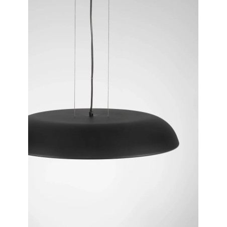 Lampa wisząca minimalistyczna z płaskim kloszem Fossa 60cm triac LED 3000K czarna