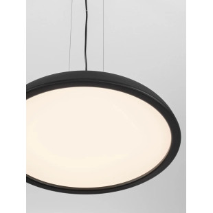 Lampa wisząca minimalistyczna z płaskim kloszem Fossa 60cm triac LED 3000K czarna
