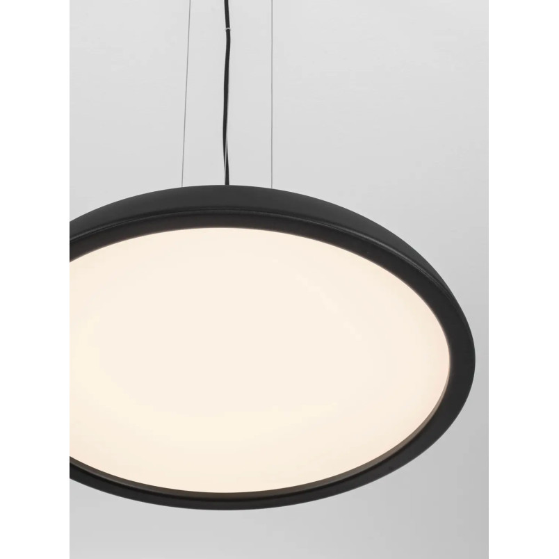 Lampa wisząca minimalistyczna z płaskim kloszem Fossa 60cm triac LED 3000K czarna
