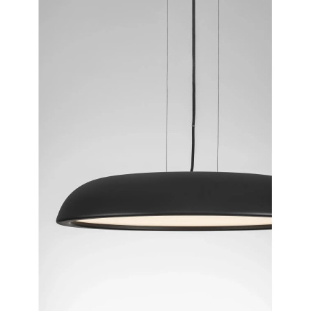 Lampa wisząca minimalistyczna z płaskim kloszem Fossa 60cm triac LED 3000K czarna