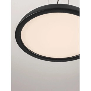Lampa wisząca minimalistyczna z płaskim kloszem Fossa 45cm triac LED 3000K czarna