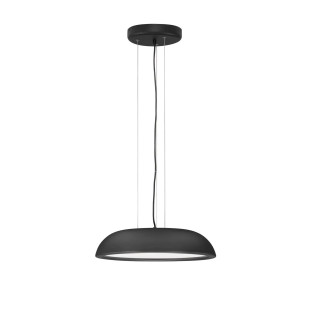 Lampa wisząca minimalistyczna z płaskim kloszem Fossa 45cm triac LED 3000K czarna
