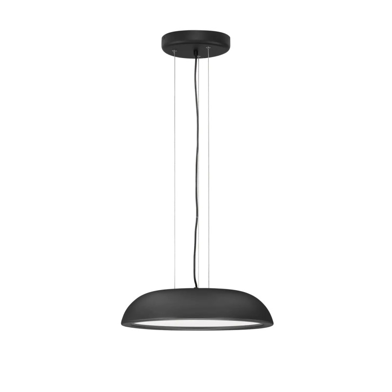 Lampa wisząca minimalistyczna z płaskim kloszem Fossa 45cm triac LED 3000K czarna