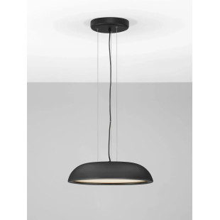 Lampa wisząca minimalistyczna z płaskim kloszem Fossa 45cm triac LED 3000K czarna