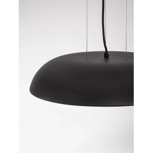 Lampa wisząca minimalistyczna z płaskim kloszem Fossa 45cm triac LED 3000K czarna