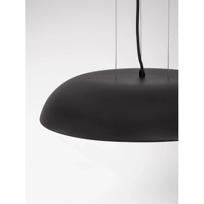 Lampa wisząca minimalistyczna z płaskim kloszem Fossa 45cm triac LED 3000K czarna
