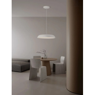 Lampa wisząca minimalistyczna z płaskim kloszem Fossa 60cm triac LED 3000K biała