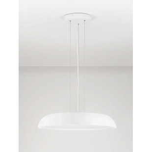 Lampa wisząca minimalistyczna z płaskim kloszem Fossa 60cm triac LED 3000K biała