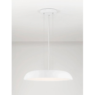 Lampa wisząca minimalistyczna z płaskim kloszem Fossa 60cm triac LED 3000K biała