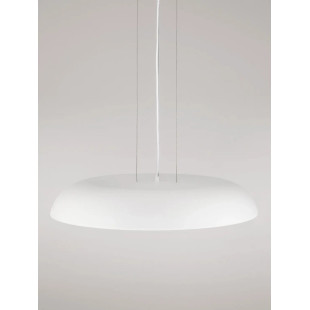 Lampa wisząca minimalistyczna z płaskim kloszem Fossa 60cm triac LED 3000K biała