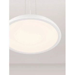 Lampa wisząca minimalistyczna z płaskim kloszem Fossa 60cm triac LED 3000K biała