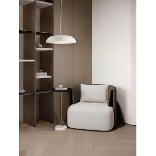 Lampa wisząca minimalistyczna z płaskim kloszem Fossa 45cm triac LED 3000K biała