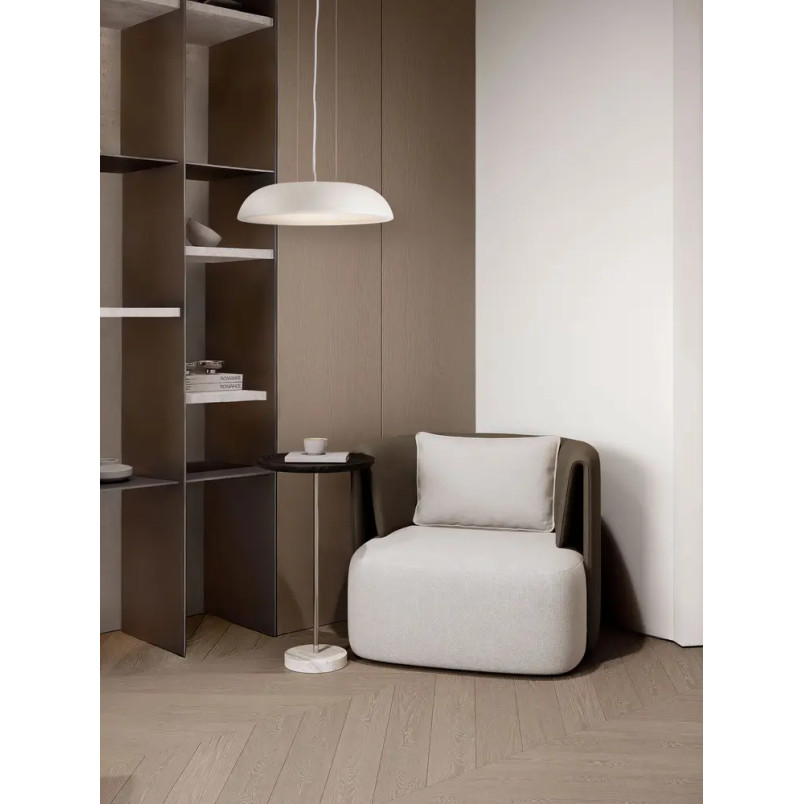 Lampa wisząca minimalistyczna z płaskim kloszem Fossa 45cm triac LED 3000K biała