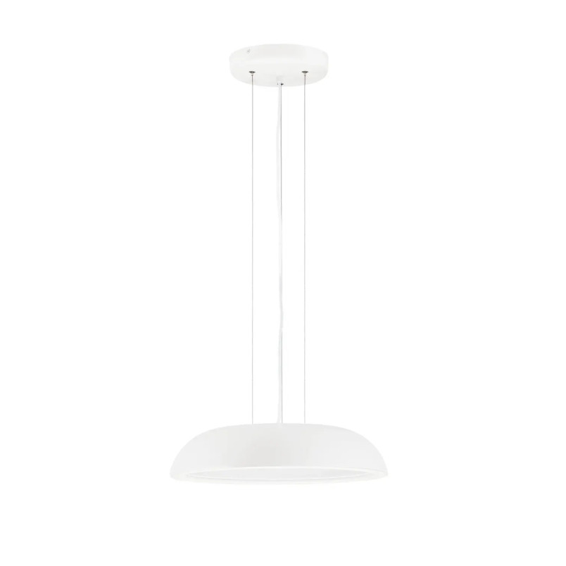 Lampa wisząca minimalistyczna z płaskim kloszem Fossa 45cm triac LED 3000K biała