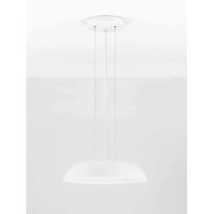 Lampa wisząca minimalistyczna z płaskim kloszem Fossa 45cm triac LED 3000K biała